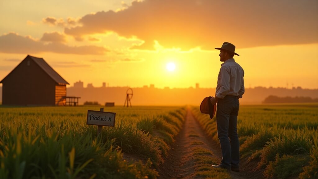 This is the story of a farmer who’s not just tending crops, but nurturing the roots of something greater — a brand. A vision. A future. Out in the stillness of morning, the farmer stands at the edge of his land. The air is cool. Dew clings to the rows of green, and the sky is slowly waking with a gentle hue of gold. It’s a familiar view. He’s seen it countless times. But today, something feels different. He’s not just preparing for a day of work in the fields. Today, he’s preparing to define something deeper — something that goes beyond soil and seasons.