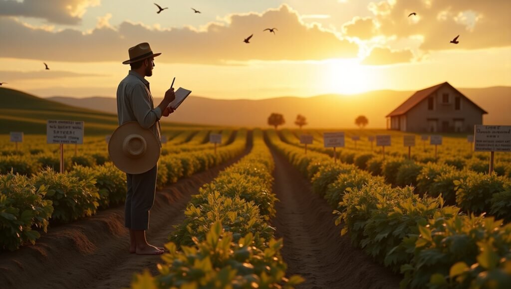 I wake up with the morning sun, My fields are quiet, work's begun. I’ve planted seeds with care and grace, But something’s missing in this place.